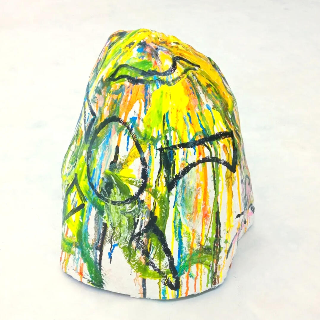 "Wreck" acrylic paint on plaster and iron 66x55x50cm 2021