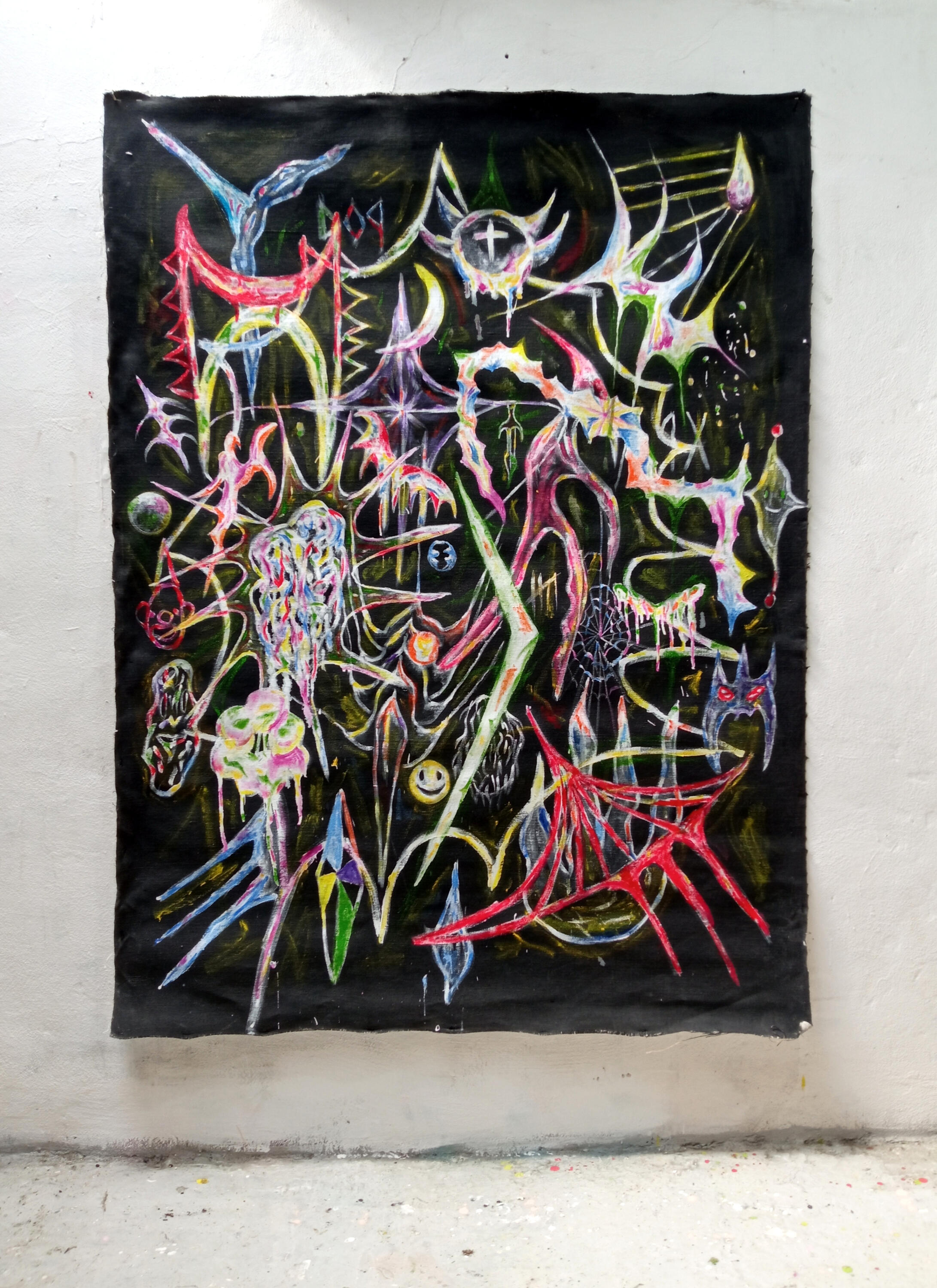 "POD" oil and enamel on canvas, unframed, 134x180cm 2025